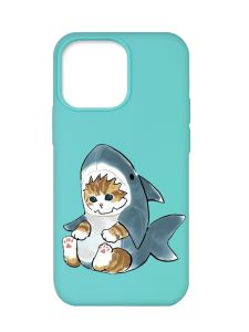 Матовий бірюзовий чохол на Apple iPhone 13 Pro :: Кошеня (принт 120)