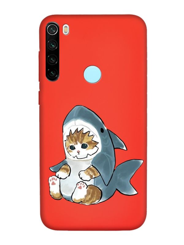 Матовий червоний чохол на Xiaomi Redmi Note 8T :: Кошеня (принт 120)