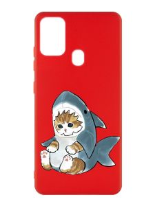 Матовий червоний чохол на Samsung Galaxy M30s/M21 :: Кошеня (принт 120)