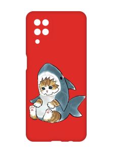 Матовий червоний чохол на Samsung Galaxy A12 :: Кошеня (принт 120)