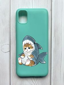 Матовий бірюзовий чохол на Samsung Galaxy A04E / A042 :: Кошеня (принт 120)