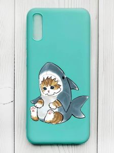 Матовий бірюзовий чохол на Xiaomi Redmi 9А :: Кошеня (принт 120)