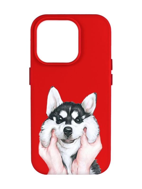 Матовий червоний чохол на Apple iPhone 14 Pro Max :: Мордочка (принт 121)