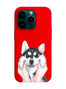 Матовий червоний чохол на Apple iPhone 14 Pro :: Мордочка (принт 121)