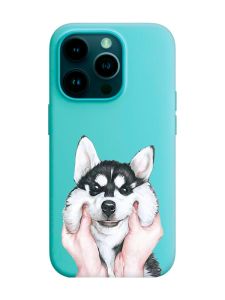 Матовий бірюзовий чохол на Apple iPhone 14 Pro :: Мордочка (принт 121)