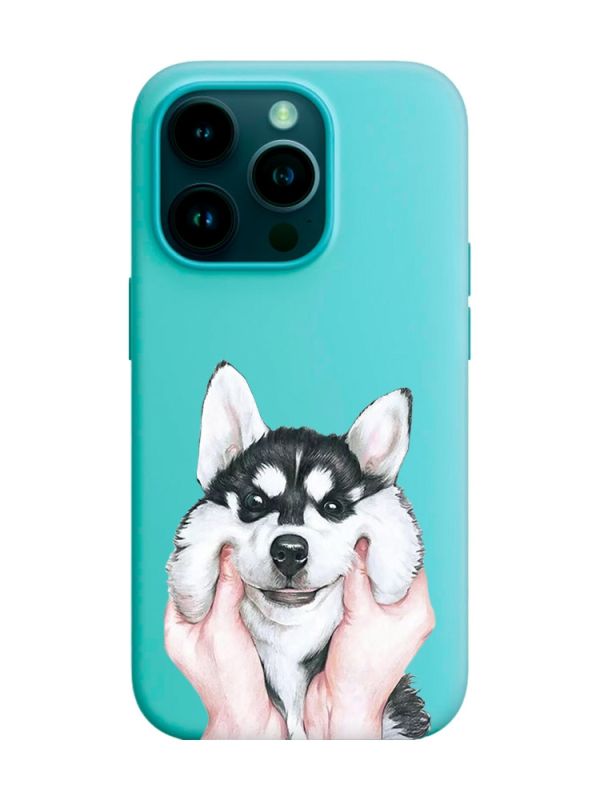 Матовий бірюзовий чохол на Apple iPhone 14 Pro :: Мордочка (принт 121)