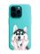 Матовий бірюзовий чохол на Apple iPhone 14 Pro :: Мордочка (принт 121)