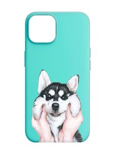 Матовий бірюзовий чохол на Apple iPhone 14 :: Мордочка (принт 121)