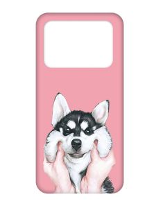 Матовий рожевий чохол на Xiaomi Poco X4 Pro 5G :: Мордочка (принт 121)