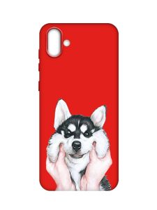 Матовий червоний чохол на Samsung Galaxy A04 :: Мордочка (принт 121)