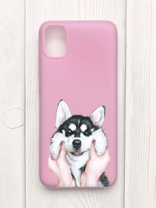 Матовий рожевий чохол на Samsung Galaxy A04E/A042 :: Мордочка (принт 121)