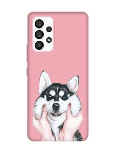 Матовий рожевий чохол на Samsung Galaxy A53 4G/5G :: Мордочка (принт 121)