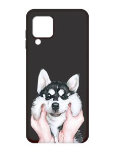 Матовий чорний чохол на Samsung Galaxy M32 / A22 / M22 4G :: Мордочка (принт 121)