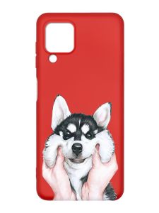 Матовий червоний чохол на Samsung Galaxy M32/A22/M22 4G :: Мордочка (принт 121)