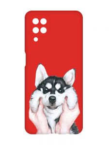 Матовий червоний чохол на Samsung Galaxy A12 :: Мордочка (принт 121)