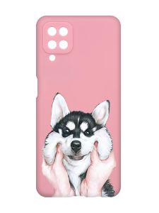 Матовий рожевий чохол на Samsung Galaxy A12 :: Мордочка (принт 121)