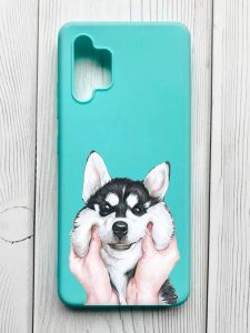 Матовий бірюзовий чохол на Samsung Galaxy A32 :: Мордочка (принт 121)