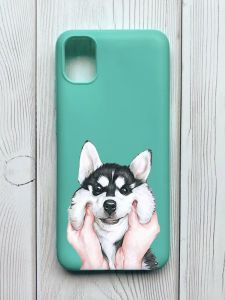 Матовий бірюзовий чохол на Samsung Galaxy A04E / A042 :: Мордочка (принт 121)