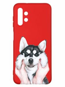 Матовий червоний чохол на Samsung A13 4G :: Мордочка (принт 121)