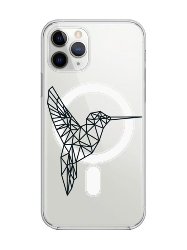Магнітний чохол на iPhone 11 Pro Max із підтримкою MagSafe :: Колібрі (принт 122)