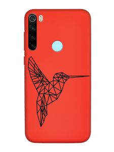 Матовий червоний чохол на Xiaomi Redmi Note 8T :: Колібрі (принт 122)