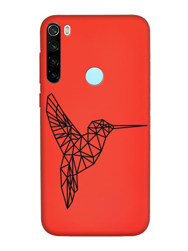 Матовий червоний чохол на Xiaomi Redmi Note 8T :: Колібрі (принт 122)