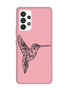 Матовий рожевий чохол на Samsung Galaxy A53 4G/5G :: Колібрі (принт 122)