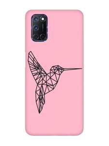 Матовий рожевий чохол на Oppo A52/A72/A92 :: Колібрі (принт 122)