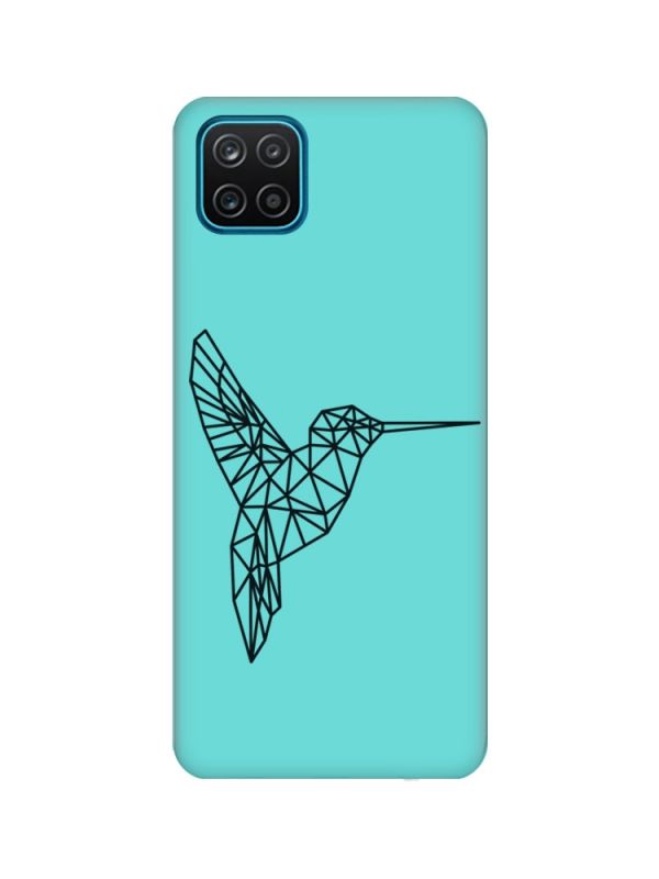 Матовий бірюзовий чохол на Samsung Galaxy A12 :: Колібрі (принт 122)