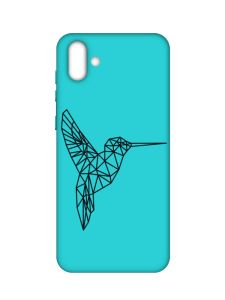 Матовий бірюзовий чохол на Samsung Galaxy A04 :: Колібрі (принт 122)