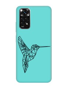 Матовий бірюзовий чохол на Xiaomi Redmi Note 11 :: Колібрі (принт 122)