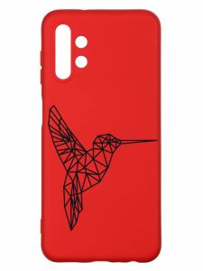 Матовий червоний чохол на Samsung A13 4G :: Колібрі (принт 122)