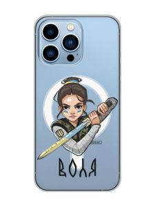 Магнітний чохол на iPhone 13 Pro Max із підтримкою MagSafe :: Українська захисниця (патріотичний принт 169)