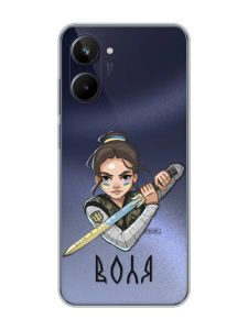 Прозорий чохол на Realme 10 4G :: Українська захисниця (патріотичний принт 169)
