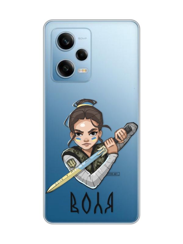 Прозорий чохол на Xiaomi Redmi Note 12 5G :: Українська захисниця (патріотичний принт 169)
