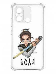 Чохол з потовщеними кутами на Xiaomi Redmi 12C :: Українська захисниця (патріотичний принт 169)