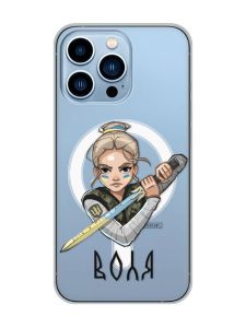 Магнітний чохол на iPhone 13 Pro Max із підтримкою MagSafe :: Українська захисниця (патріотичний принт 170)