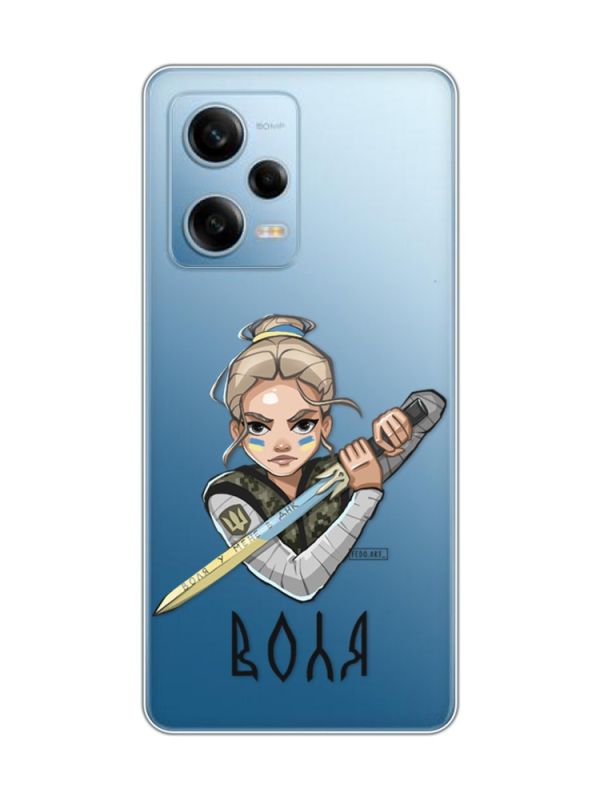 Прозорий чохол на Xiaomi Redmi Note 12 5G :: Українська захисниця (патріотичний принт 170)