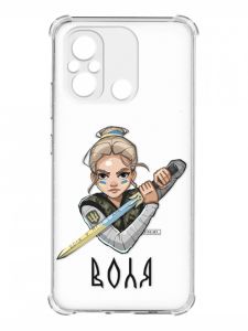 Чохол з потовщеними кутами на Xiaomi Redmi 12C :: Українська захисниця (патріотичний принт 170)