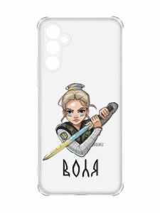 Чохол з потовщеними кутами на Samsung Galaxy A34 5G :: Українська захисниця (патріотичний принт 170)