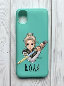 Матовий бірюзовий чохол на Samsung Galaxy A04E / A042 :: Українська захисниця (патріотичний принт 170)