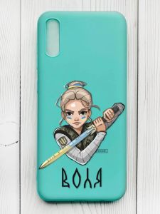 Матовий бірюзовий чохол на Xiaomi Redmi 9А :: Українська захисниця (патріотичний принт 170)
