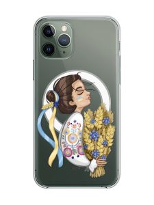 Магнітний чохол на iPhone 12/12 Pro із підтримкою MagSafe :: Українка з колосками (принт 172)