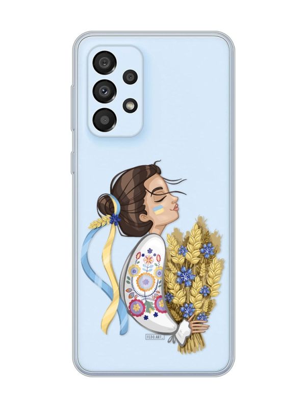 Прозорий чохол на Samsung Galaxy A33 5G :: Українка з колосками (патріотичний принт 172)