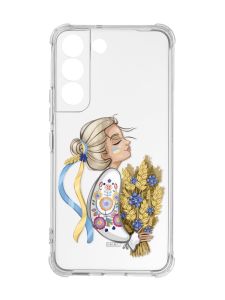 Чохол із потовщеними кутами на Samsung Galaxy S22 :: Українка з колосками (патріотичний принт 173)