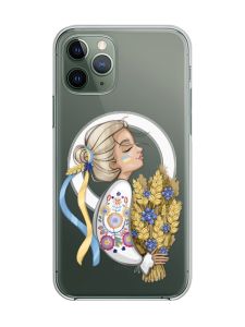 Магнітний чохол на iPhone 12/12 Pro із підтримкою MagSafe :: Українка з колосками (принт 173)