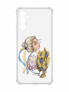 Чохол з потовщеними кутами на Samsung Galaxy A34 5G :: Українка з колосками (патріотичний принт 173)