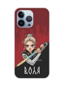 Магнітний чохол на iPhone 13 Pro (6.1) із підтримкою MagSafe :: Українська захисниця (патріотичний принт 171)