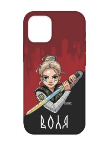 Чохол з бірюзовими боками на Apple iPhone 12/12 Pro (6.1) :: Українська захисниця (патріотичний принт 171)