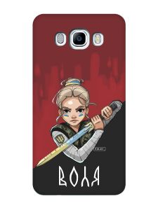 Чохол з бірюзовими боками на Samsung Galaxy J7(2016) J710 :: Українська захисниця (патріотичний принт 171)